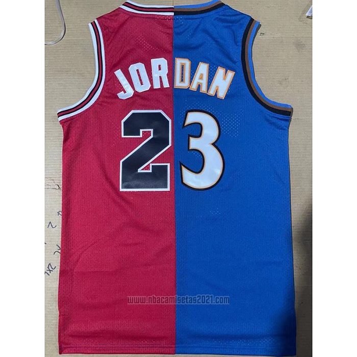Camiseta Chicago Bulls Washington Wizards Michael Jordan #23 Split Azul Rojo